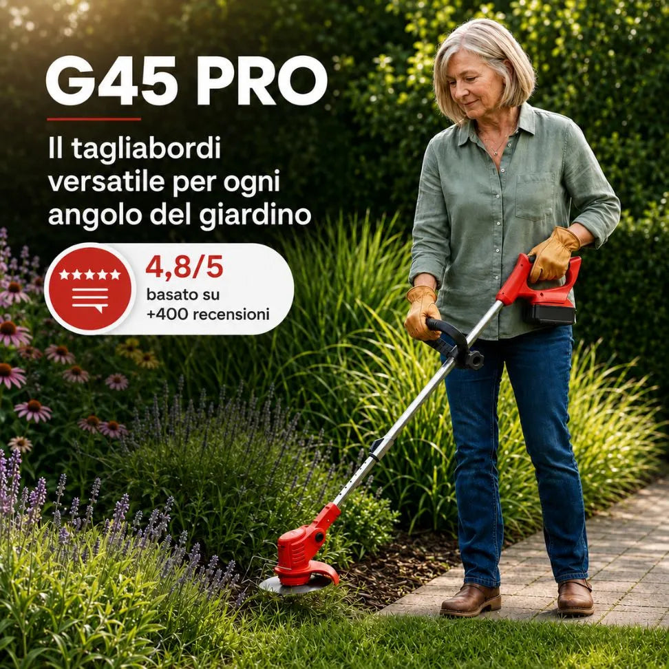 G45 PRO | IL TAGLIABORDI A BATTERIA 3-IN-1